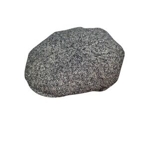 Vintage United Hatters Mens M 100% Wool Gray Tweed Newsboy Cap Made in USA